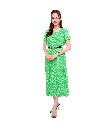 18KR046-GB27 រ៉ូបដៃខ្លី ជើងទ្រកា
